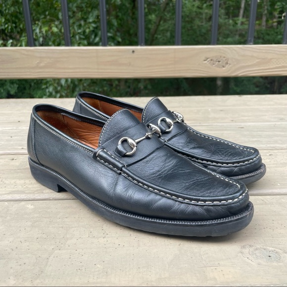 Magnanni Black Leather Horsebit Slip On 